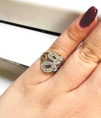 Vintage Retro 14k Gold Letter “J” Initial Ring With Diamonds ...