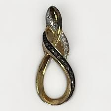 STERLING SILVER Black and White DIAMOND INFINITY Pendant ...