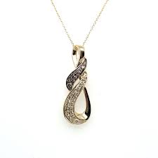 LE VIAN .60CTW DIAMOND DOUBLE-CROSSOVER LOOP PENDANT/CHAIN ...