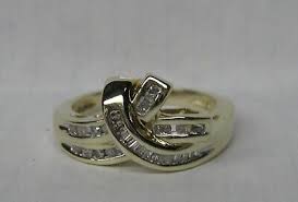 10K SOLID GOLD .25 CT. NATURAL DIAMOND BAND CROSSOVER RING 4 GRAMS SIZE 7 | eBay