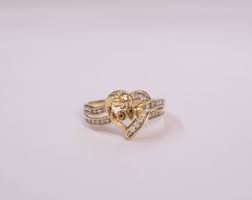 10K Diamond Love Ring - Etsy