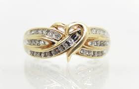 Vintage 10K Yellow Gold Diamond Cluster LOVE Ring Size 6 - X7713 - Etsy