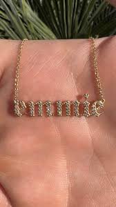 Custom Diamond Old English Name Plate Necklace ...
