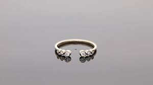 14K Gold Diamond Open Cuff Stack Ring- The Jewelz | eBay