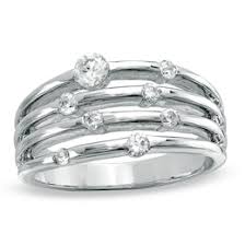 Previously Owned - 1/2 CT. T.W. Diamond Orbit Band in 10K ...