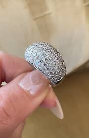 Sonia B Diamond Pave set Dome Ring in Platinum - HM2487AM | eBay