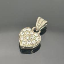 Heart Pendant 800 Silver 18 X 10 Mm Chain Pendant Zirconia ...