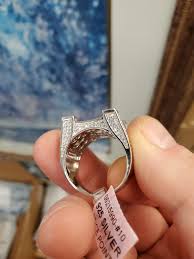 300.Big silver 925 fashion ring with stones 89.