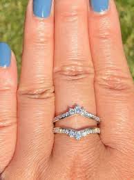 18K Gold Moissanite Ring Enhancer: Round Cut Diamond Guard ...