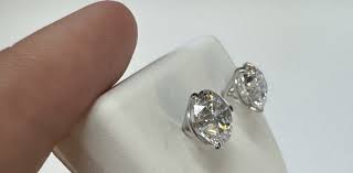 14k White Gold Genuine 4.00 Cttw Lab Grown Round Brilliant Cut Diamond Stud Earrings – Exeter Jewelers