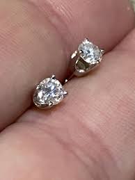 0.50Ct Diamond 14k Solid White Gold Stud Earrings. | eBay