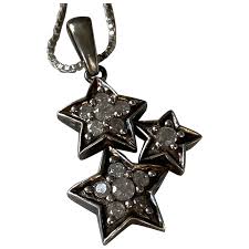 Similar Items to Sterling Silver Necklace with Diamond ...