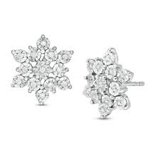 1/20 CT. T.W. Diamond Snowflake Stud Earrings in Sterling ...