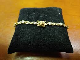 Sterling Silver With Yellow Gold Over Clear Stone Tennis Bracelet | eBay