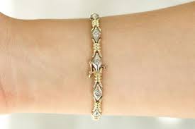 1.40tcw Two Toned Bezel Set Fancy Link Diamond Bracelet In Gold 14K | eBay