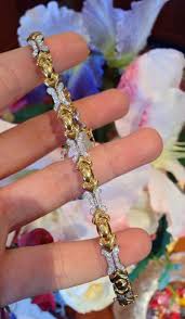 Diamond Bracelet by Fiessler 18K Yellow and White Gold For Sale at 1stDibs