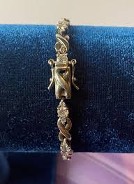 Vintage Sterling Silver Bracelet Cubic Zirconia Size 6.5" Infinity links | eBay