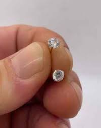 10k solid yellow gold stud earrings .50 carats simulated diamonds push back | eBay