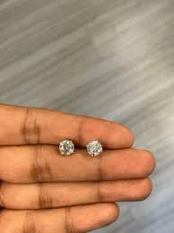 3.00 Carat Total Natural Round Diamond Studs in 14K White Gold For Sale at 1stDibs | 3 carat diamond earrings price, 3 carat diamond earrings actual size, 4 carat diamond earrings actual size
