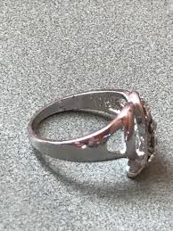 Estate Silvertone Twist Band w Clear Rhinestone Swoosh Ring ...