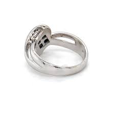 Le Vian 18k White Gold Blue Sapphire and Round Cut White ...