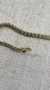 Lot - 14k Yellow Gold Diamond Tennis Bracelet