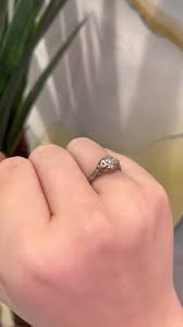 Antique Diamond Engagement Ring | Diamond Hand Engraved Vintage Ring | Old European Cut Diamond Ring | Antique Jewellery - Etsy