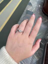 0.54 Carat Vintage Asscher Cut Three Stone Diamond Platinum Engagement Ring For Sale at 1stDibs | asscher-cut diamond in a vintage setting, vintage asscher cut diamond ring, vintage asscher cut diamond