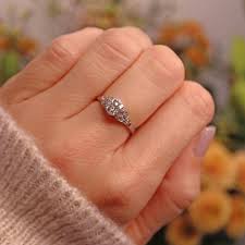 Art Deco Platinum & Old European-Cut Diamond Engagement Ring – Ellibelle Jewellery