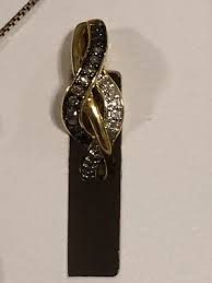 18” DIAMOND NECKLACE 14KT Gold Over 925Silver & Ear Rings ...