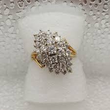 14kt Lady's Domed Cluster Marquise Design Diamond Fashion ...