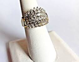 2ct Diamond Ring: Two-tone 10k Gold Estate Ring - Etsy