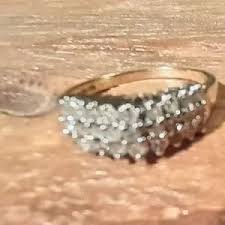 M & GN | Jewelry | 4 K Yellow Gold 3 Row Diamond Ring | Poshmark