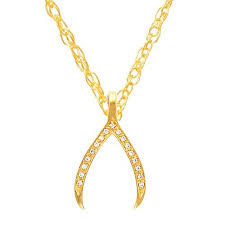 1/5Ct Diamond Wishbone Pendant In 14K White & Yellow Gold 1 ...