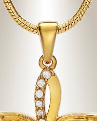 Gold Splendor Cross Urn Pendant and Cross memorial jewelry