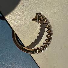 HOOP EARRING "ARCHES" WITH WHITE DIAMONDS / SOLID GOLD ...