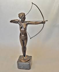 Elegant "diana the Huntress" Art Deco Bronze Sculpture on ...
