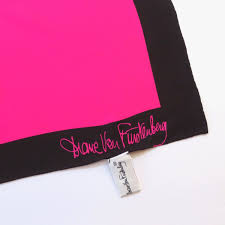 Diane Von Furstenberg Square Silk Scarf "DIANE" Pink Black | eBay