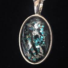 Mystic” Glass Domed Pendant Necklace, Silver Tone Bezel, 18 ...