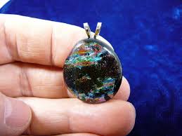 Green Orange Shimmer Sparkle Black Dichroic Fused Glass ...