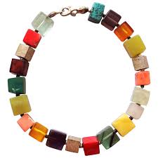 Gemstone Baltic Amber Cube Sterling Silver Bracelet. For ...