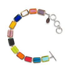 Rainbow Beaded Bracelet - Beaded Glass Jewelry – Stefanie ...
