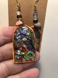 Vintage Collectable Earrings ,stained glass look,light weight,women and child | eBay