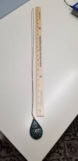 Vintage 3" Mosaic Turquoise & Brass Pendant and Gold Tone Brass Chain 23" Drop | eBay