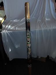 Vintage 47.50" Hollowed Wood Didgeridoo Indonesia Decorated NICE | eBay