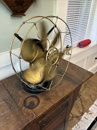 Antique Robbins & Myers Co. Brass 6 Blade Brass Cage 13” 3 ...