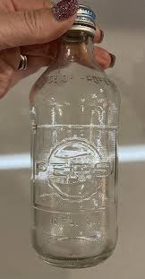 Vintage Pepsi Cola Clear Glass Bottle 10 Ounce Oz Clean With ...