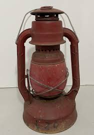 Vintage Dietz Little Wizard NY w Red Globe Glass Kerosene ...