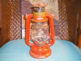 Old Chinese Paraffin Oil Lamp Catted Moon Lamp Red Finish ...