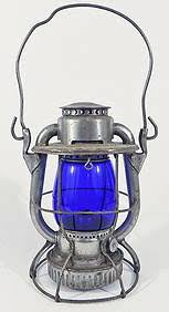 Cmstp&p Railroad Lantern Blue Globe